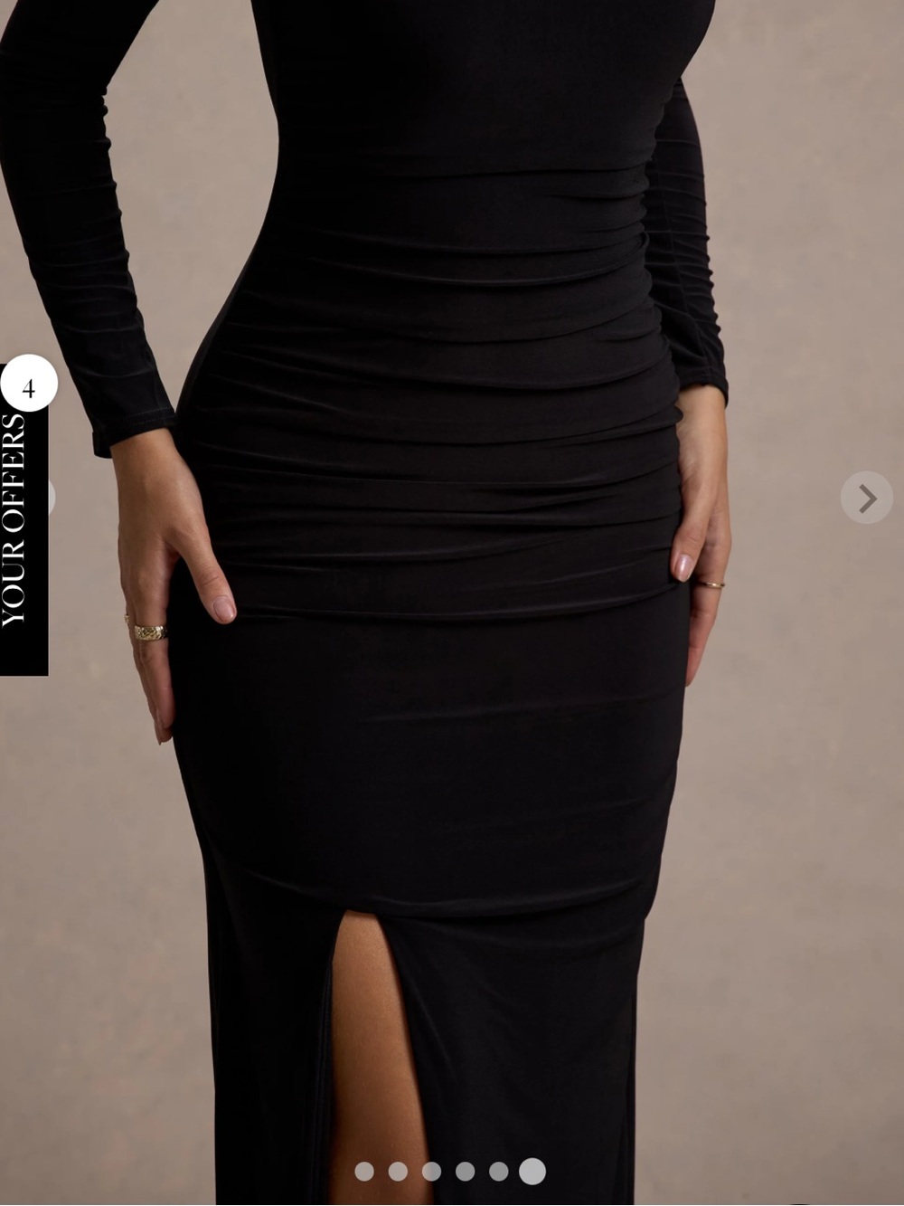 Club L London Burgundy Long Sleeve Square Neck Ruched Maxi Dress - Picture 12 of 12